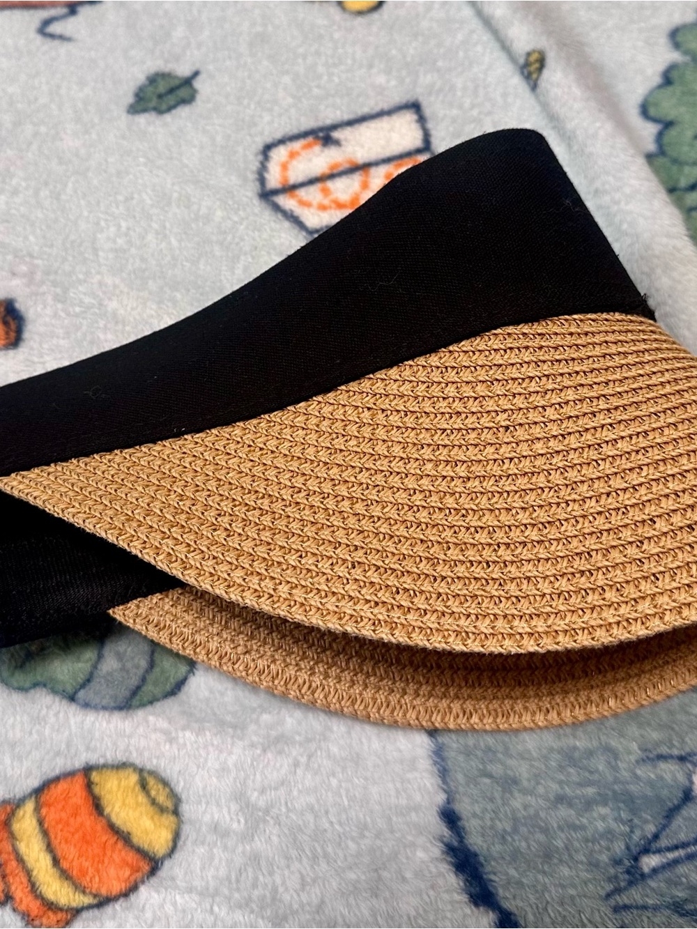 Zara Black and Tan Straw Visor